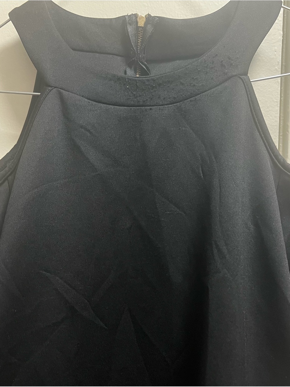 Women's Black Sleeveless Tunic with Zip Back